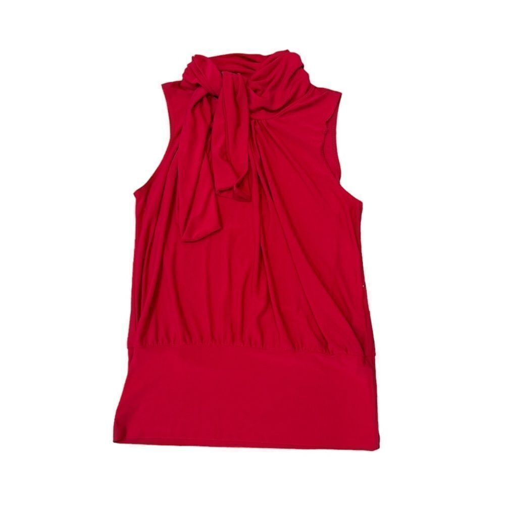 Tiffany & Grey Pink High Neck Tie Sleeveless Blouse
